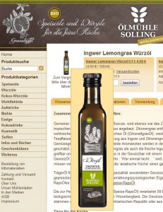 Ölmühle Solling - Ingwer-Leomgrass-Würzöl