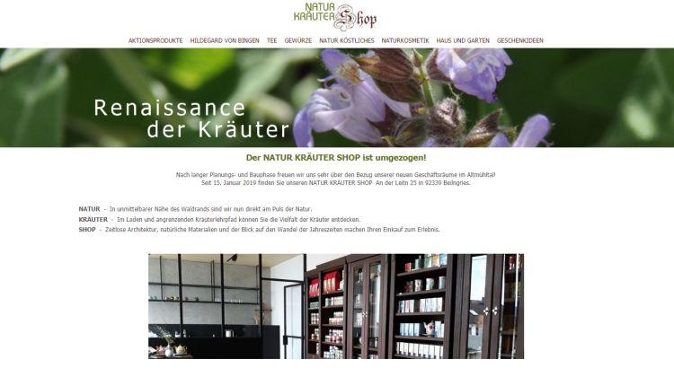 Natur Kräuter Shop - Screenshot: Tutti i sensi