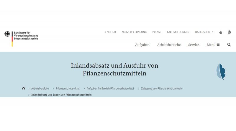 Pflanzenschutzmittel in Deutschland - Jahresbericht des Bundesamts für Verbraucherschutz und Lebensmittelsicherheit - Screenshot Tutti i sensi