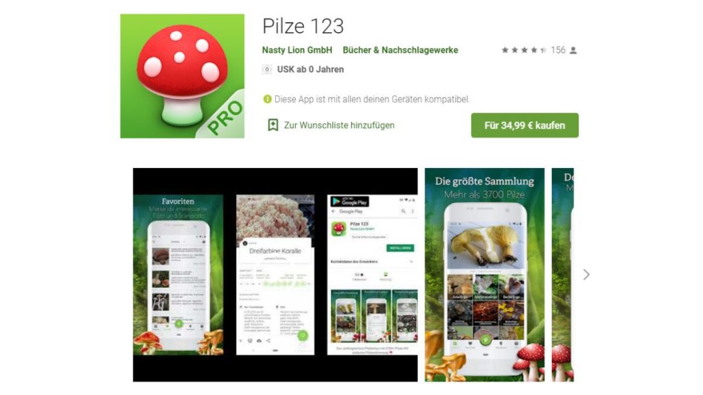 Die neue Pilze 123 App von Wolfgang Bachmeier bietet eine Echtzeit-Bilderkennung zur Pilzbestimmung. 